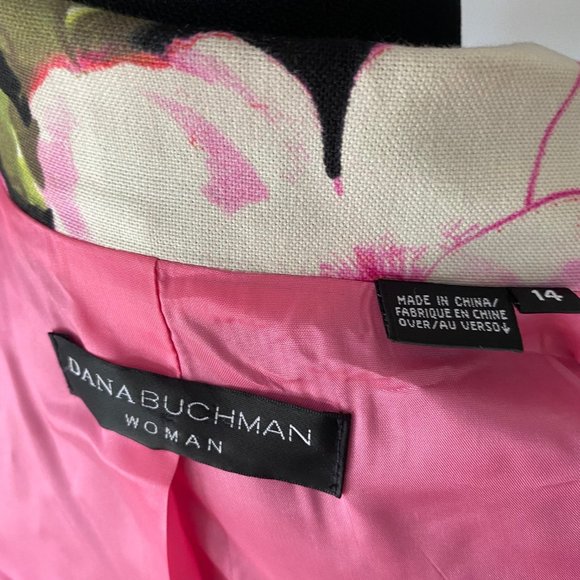 Dana Buchman Woman Floral Denim 3/4 sleeve jacket sz 14 - Picture 5 of 6